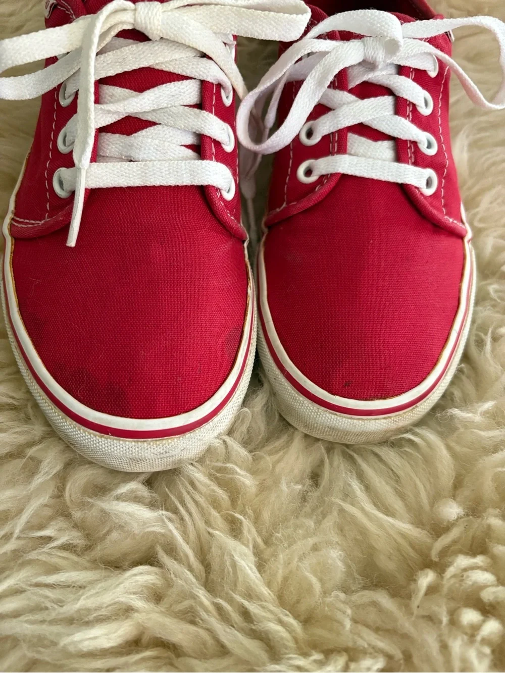 Vans Red Classic Canvas Low-Top Sneakers